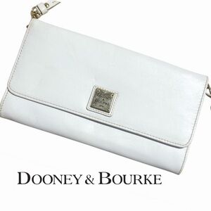 Authentic Vintage Dooney & Bourke White Leather crossbody clutch bag/handbag